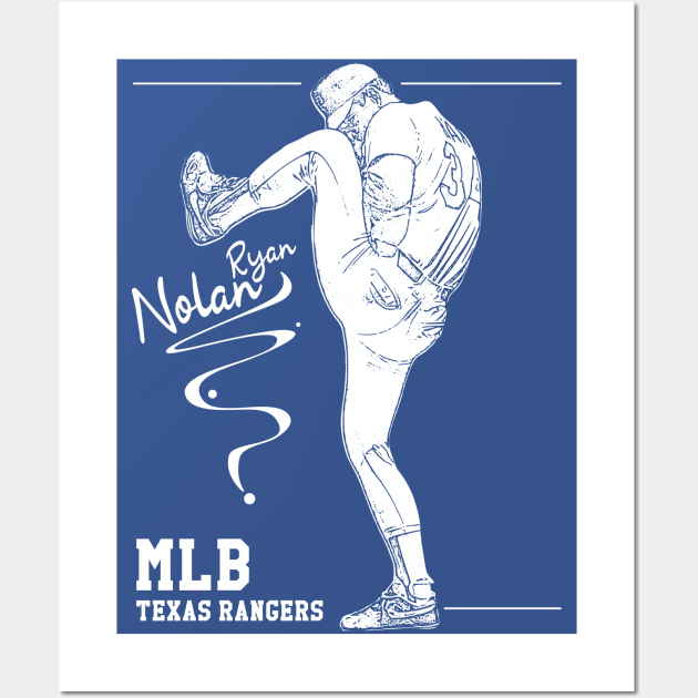 Nolan ryan || White || Texas rangers Wall Art by Aloenalone